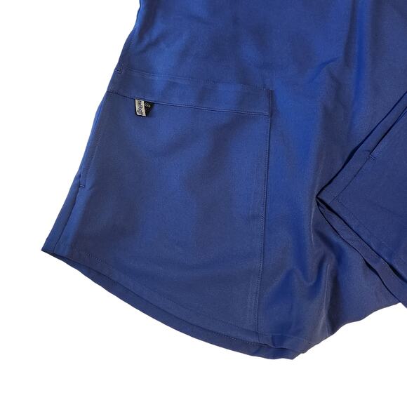 Cuddl Duds lot of 2 Metro Blue V-neck Scrubs Tops Shirts Size S, small 6-pocket - Picture 9 of 10